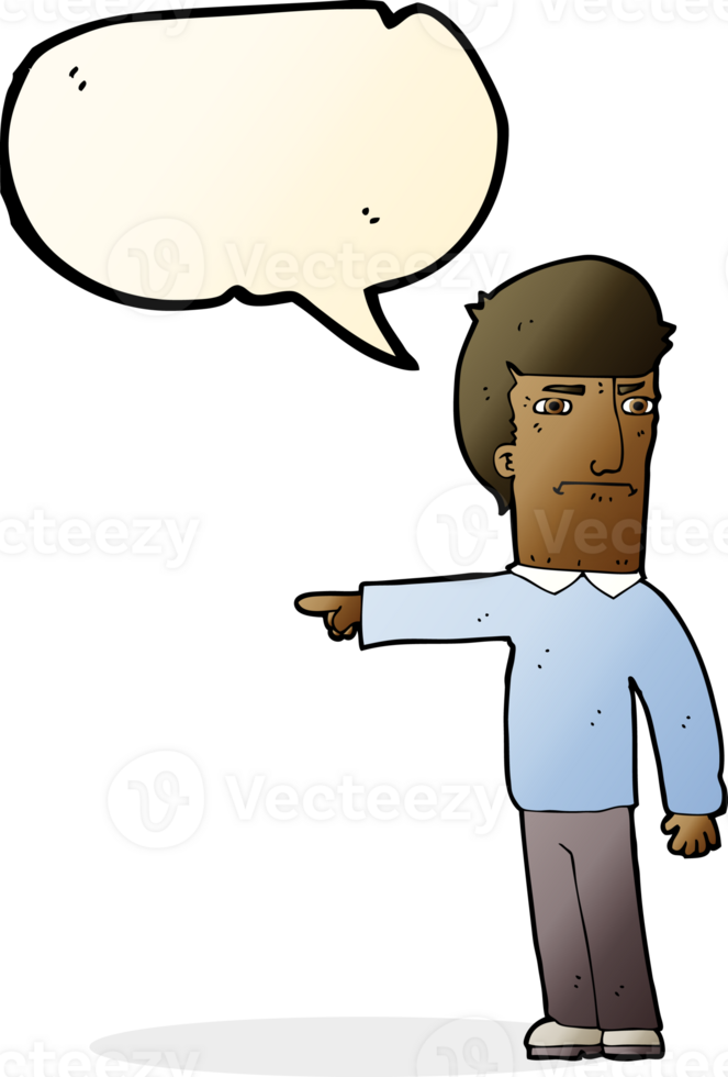 cartoon man pointing with speech bubble png