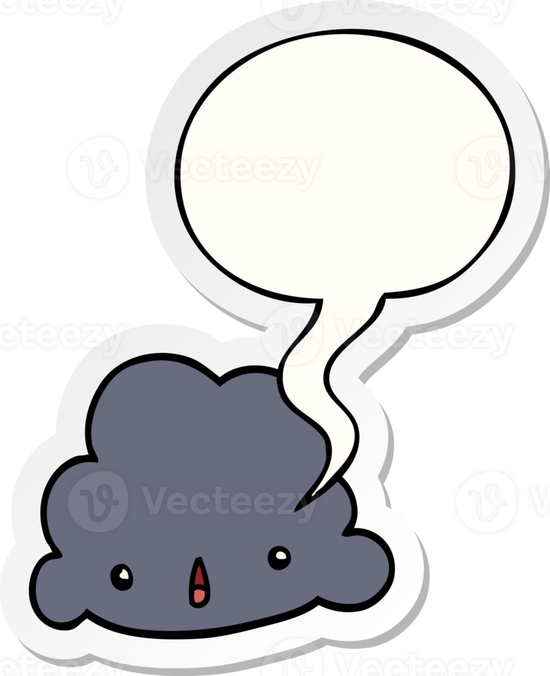 cartoon cloud with speech bubble sticker png