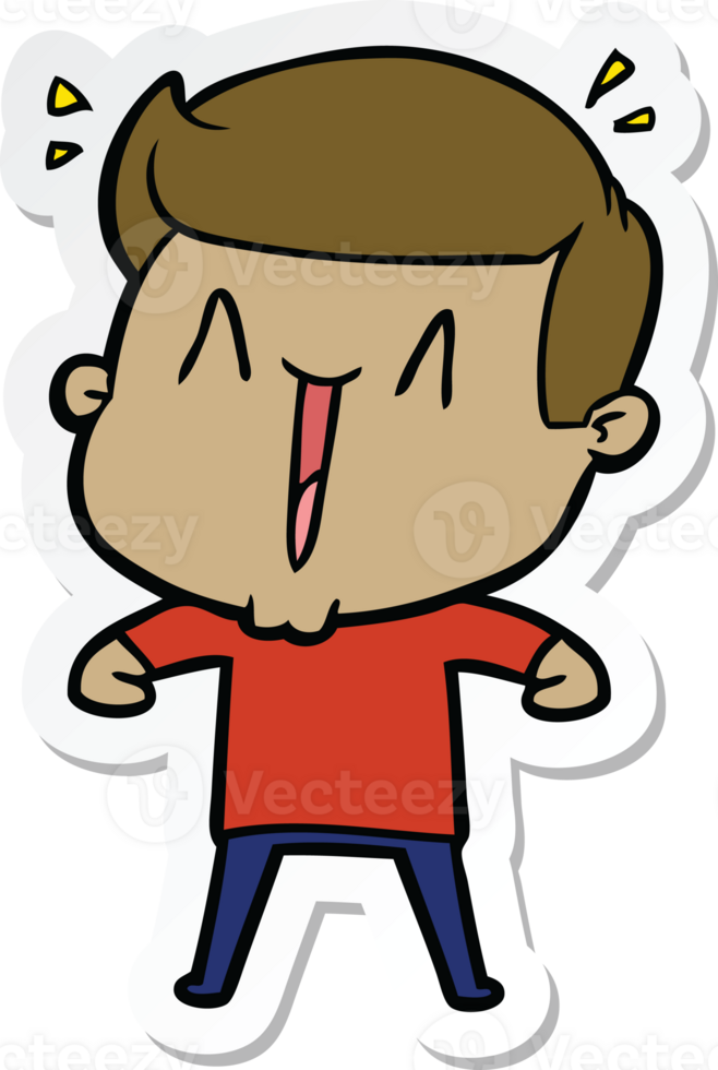sticker of a cartoon excited man png