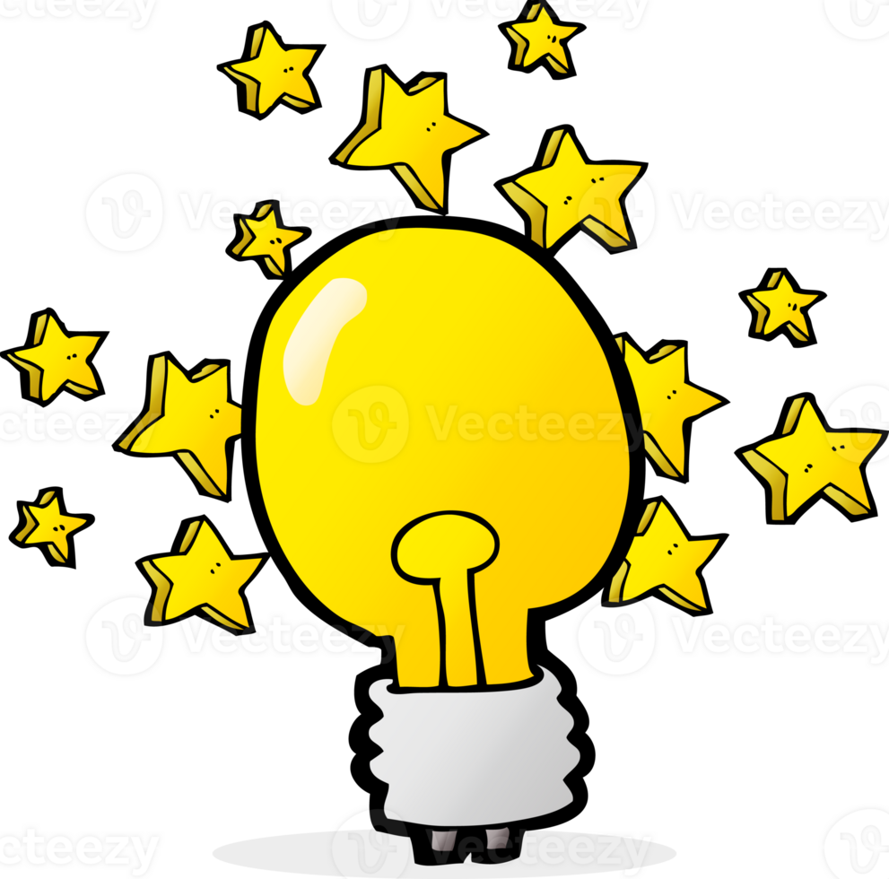cartoon shining light bulb png