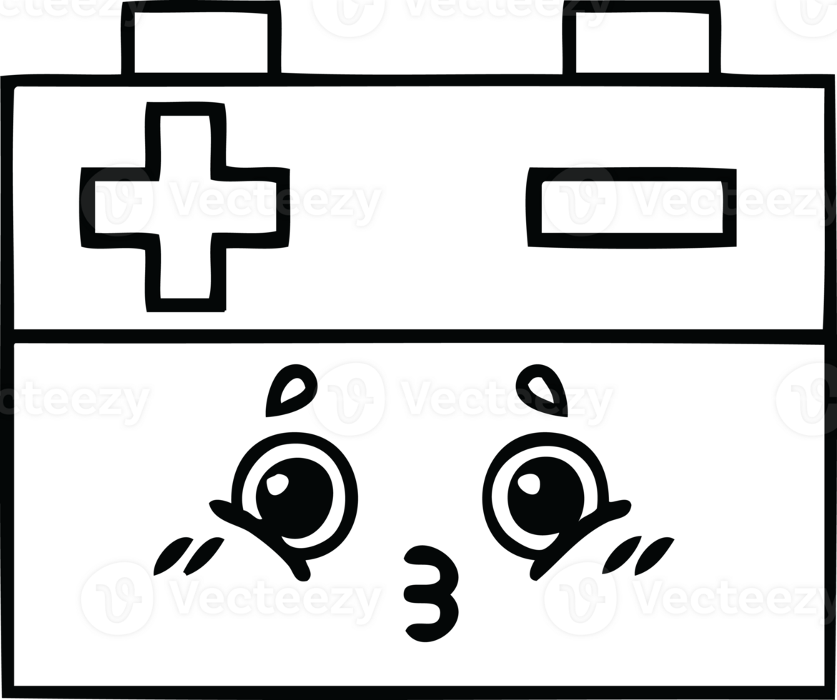 line drawing cartoon of a car battery png