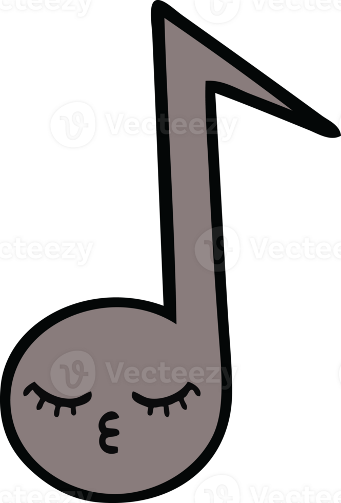 cute cartoon of a musical note png
