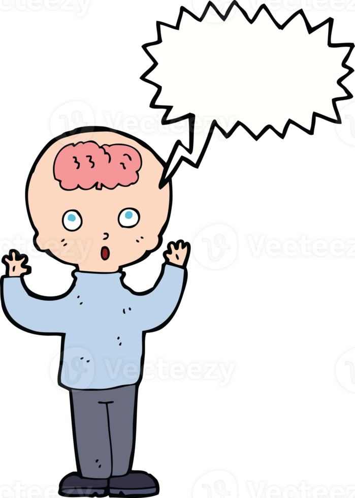 cartoon genius with speech bubble png