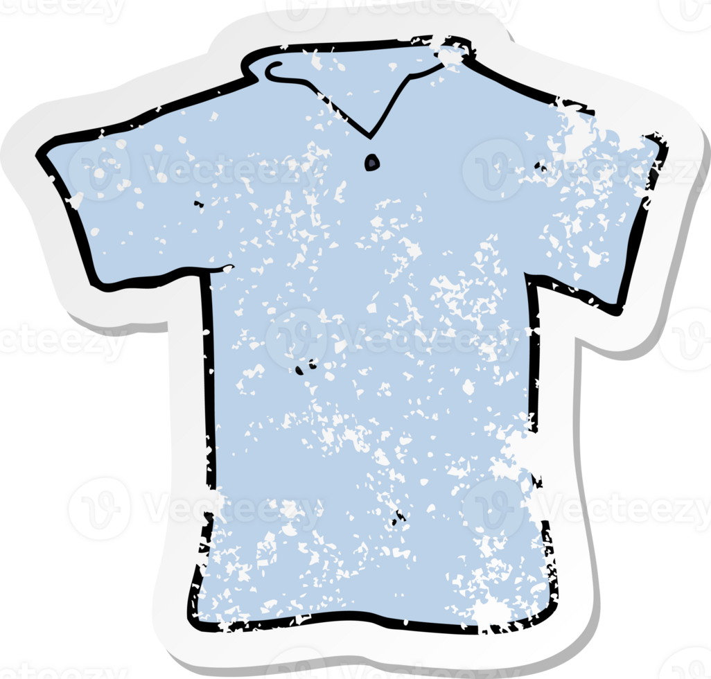 retro distressed sticker of a cartoon t shirt png