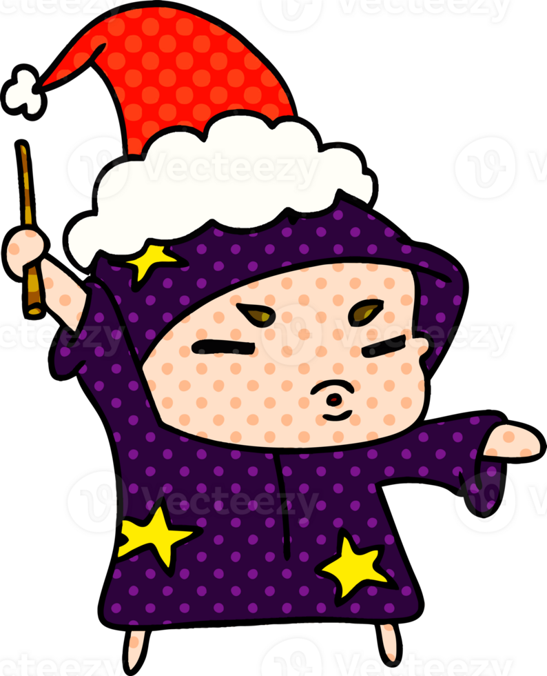 mano dibujado Navidad dibujos animados de kawaii mago png