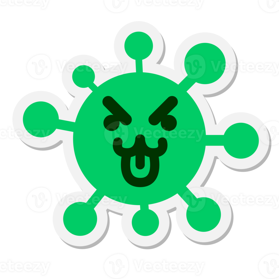 simple mean cat virus sticker png