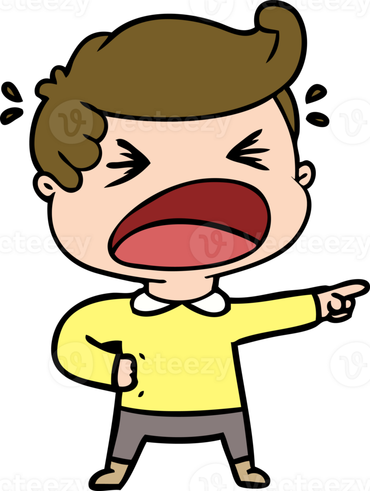 cartoon shouting man pointing finger png