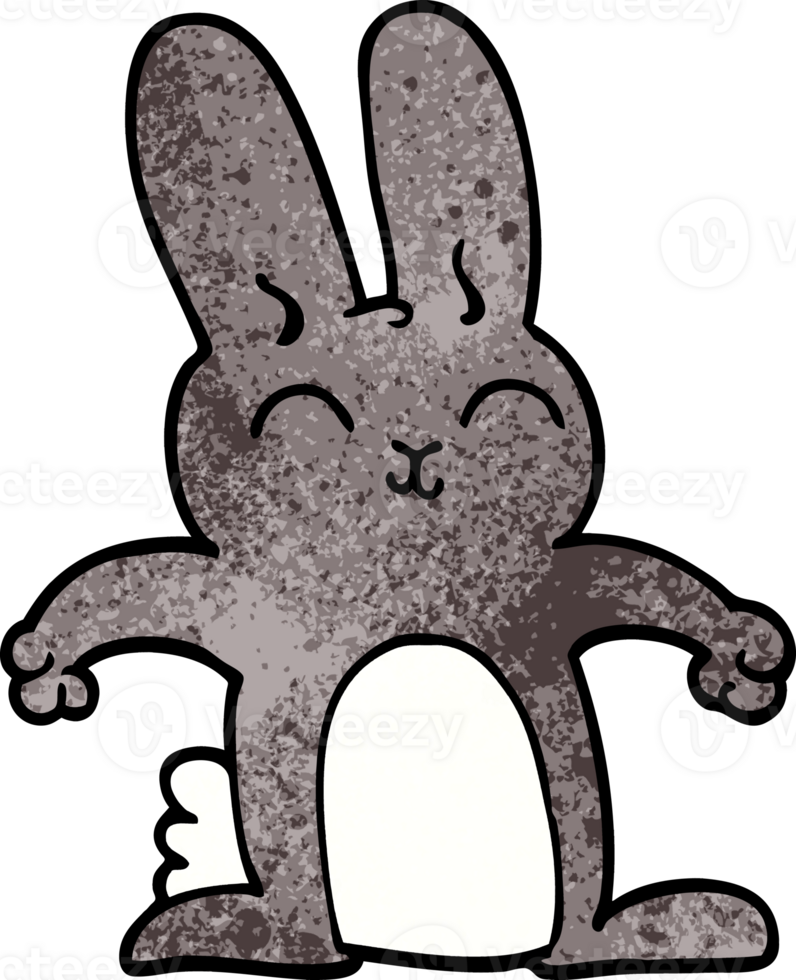 cartoon doodle grey rabbit png