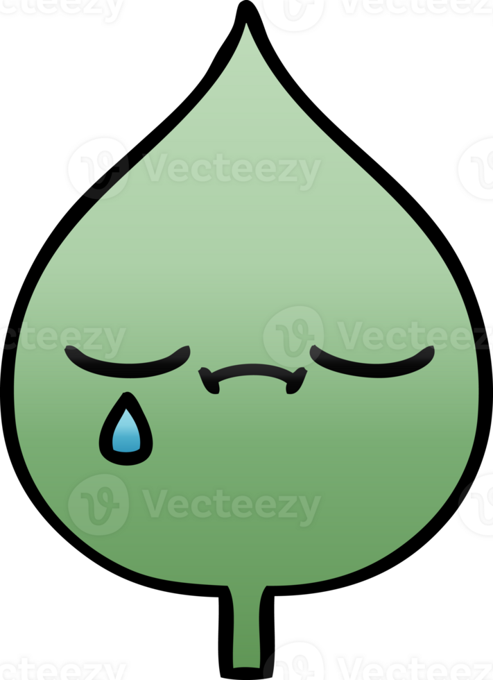 gradient shaded cartoon of a expressional leaf png