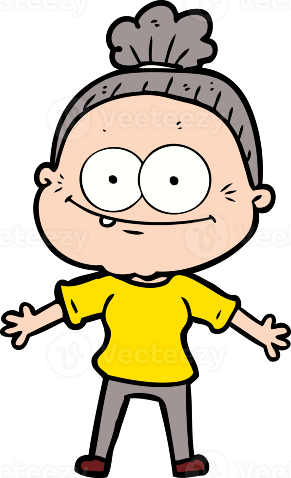 cartoon happy old woman png