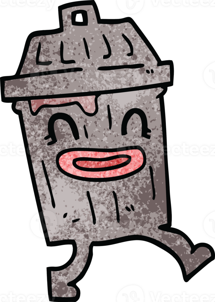 cartoon doodle waste bin png