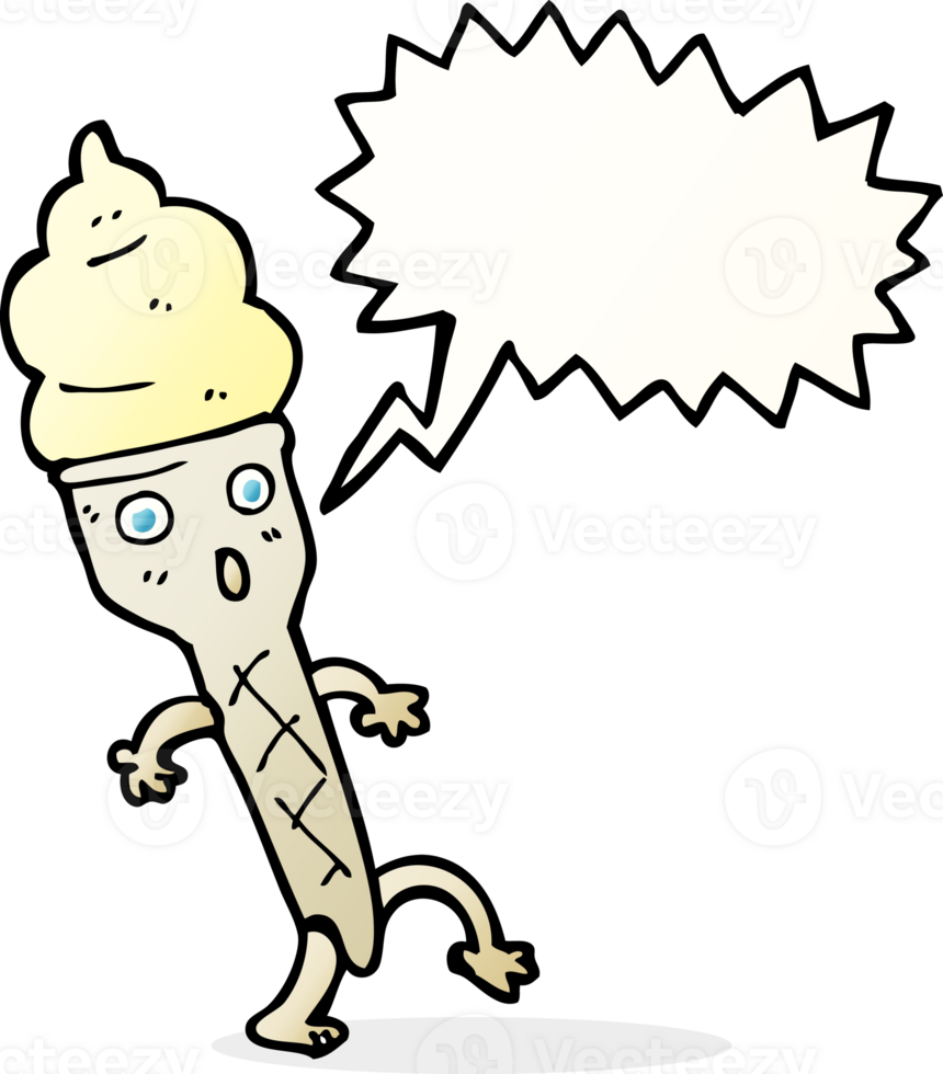 cartoon ice cream with speech bubble png