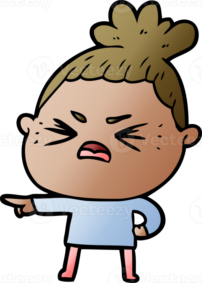 cartoon angry woman png