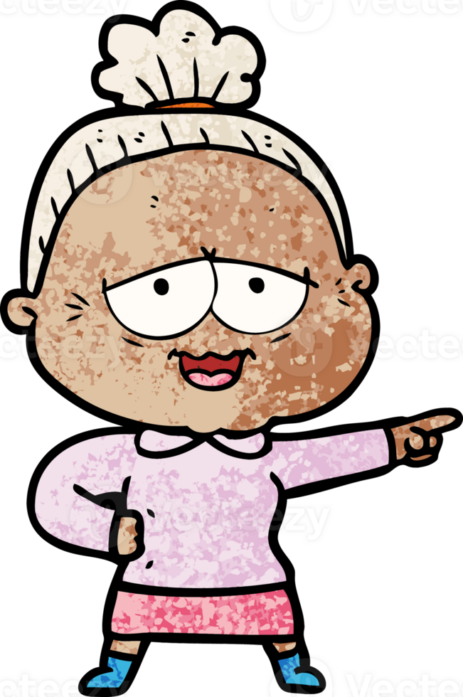cartoon happy old lady png