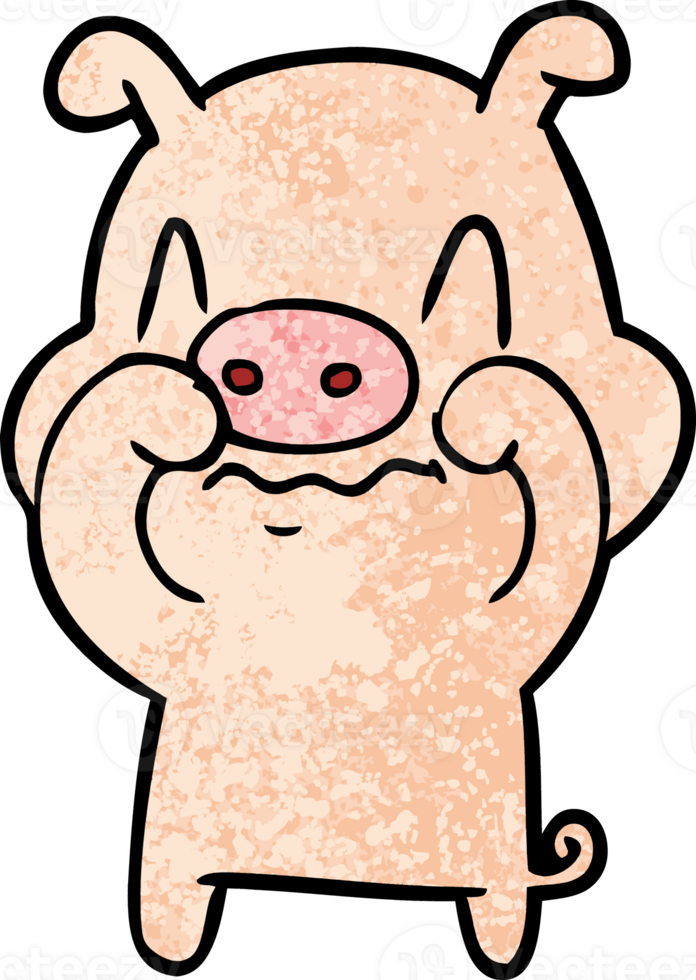 nervous cartoon pig png