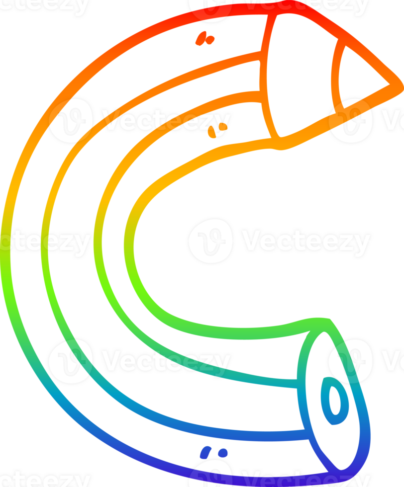 rainbow gradient line drawing of a cartoon colored pencil png