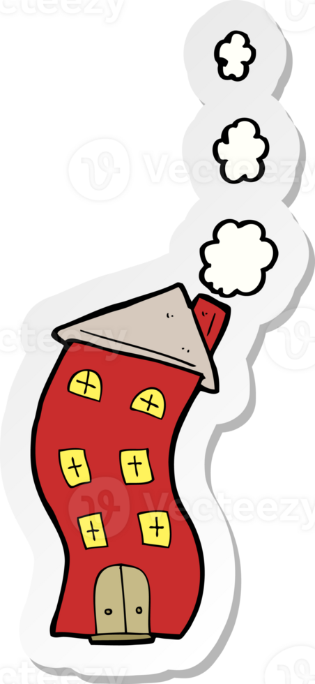 sticker of a funny cartoon house png