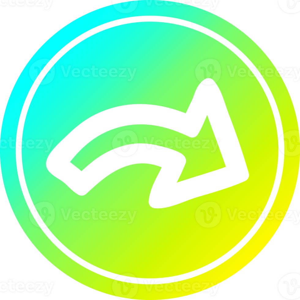 direction arrow circular icon with cool gradient finish png
