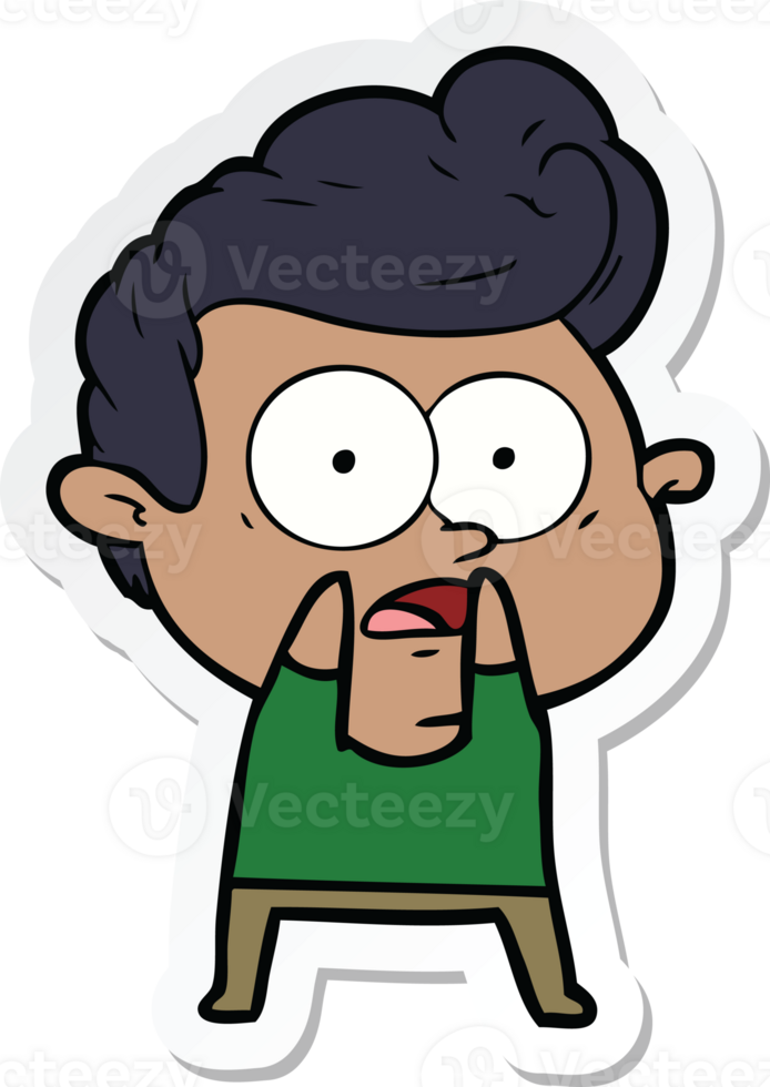 sticker of a cartoon staring man png