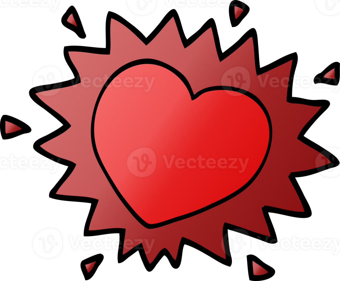 cartoon doodle flaming heart png