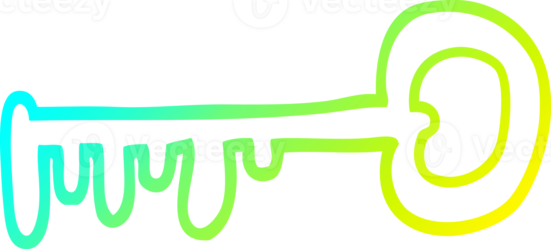 cold gradient line drawing of a cartoon metal key png