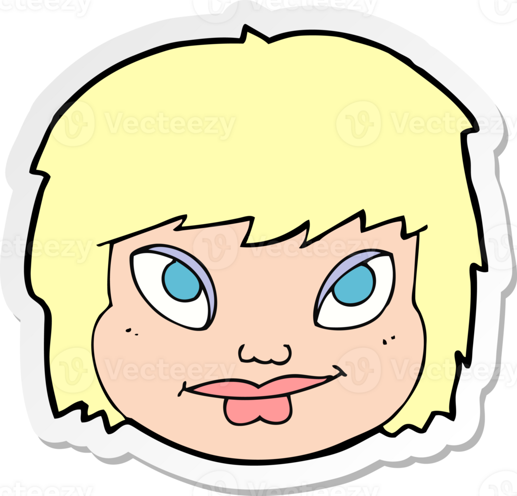 sticker of a cartoon female face png