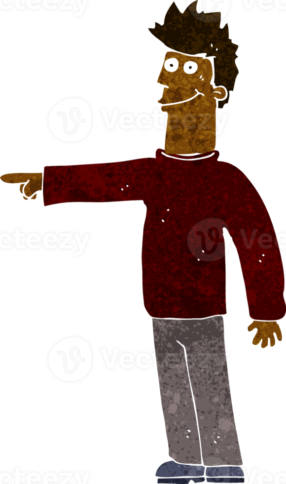 cartoon happy pointing man png