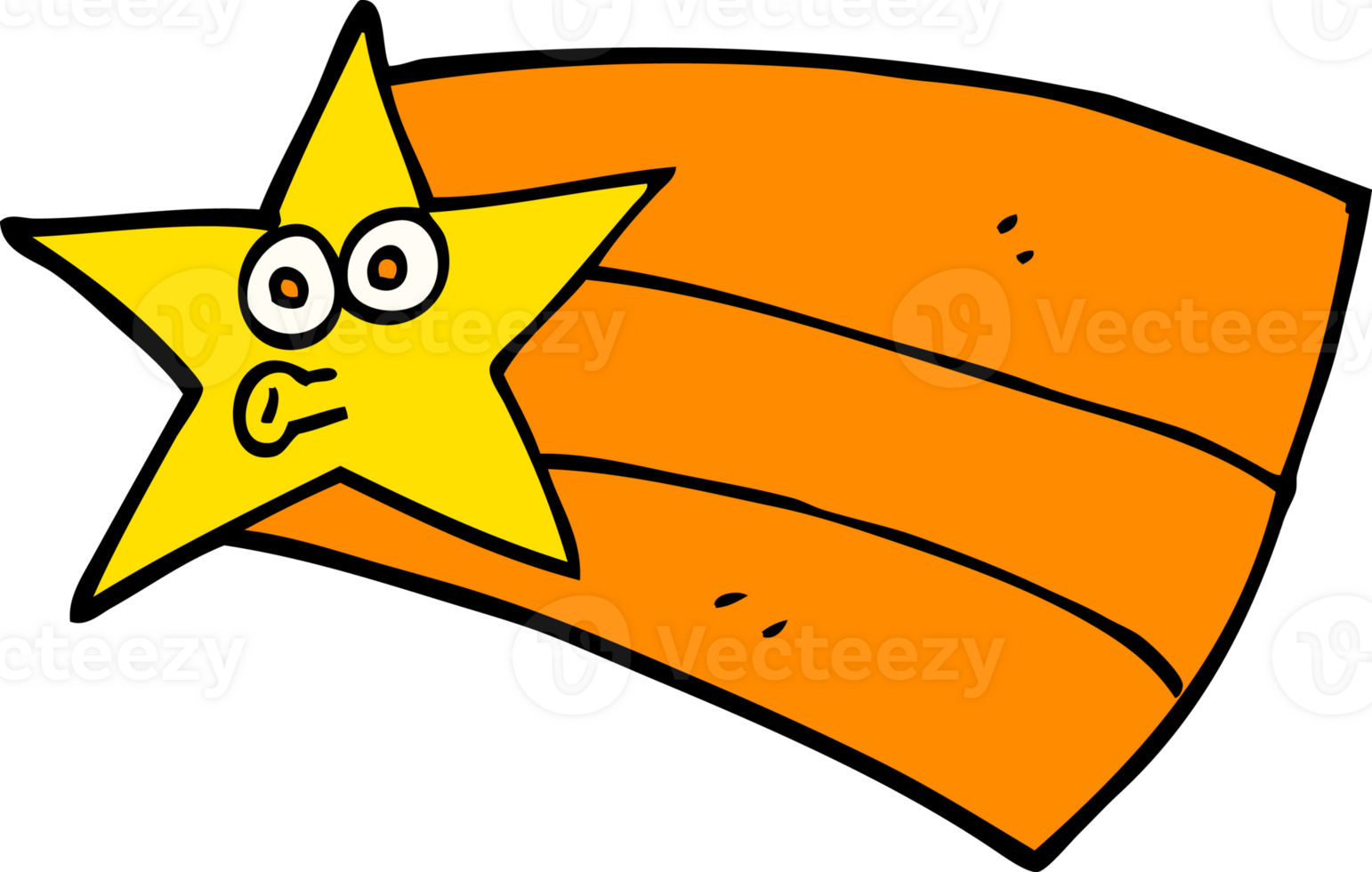 hand drawn doodle style cartoon shooting star png