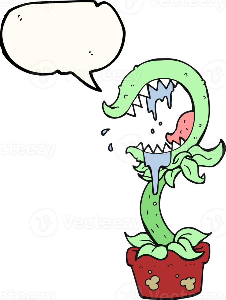 drawn speech bubble cartoon carnivorous plant png