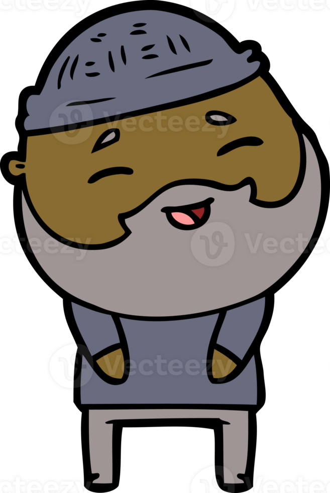 cartoon happy bearded man png