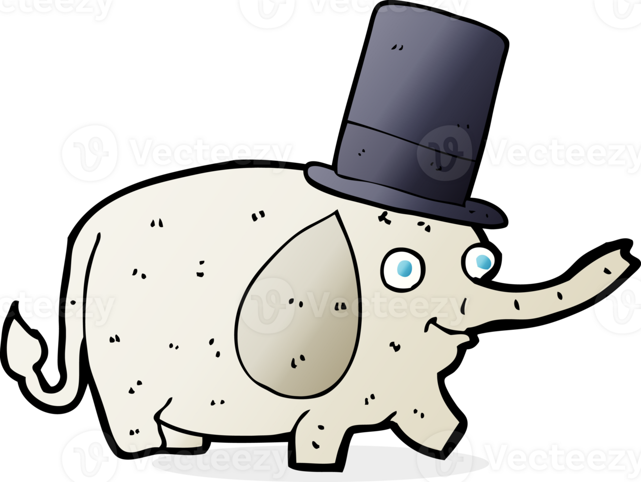 cartoon elephant wearing top hat png