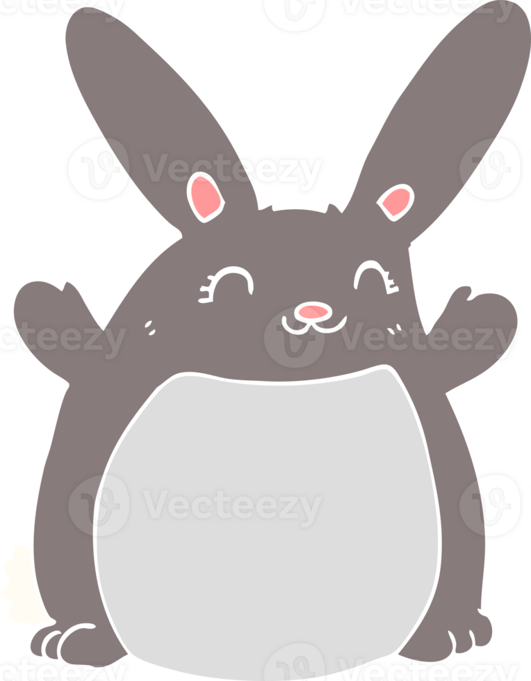 flat color style cartoon rabbit png