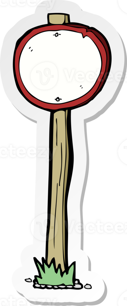 sticker of a cartoon road sign png