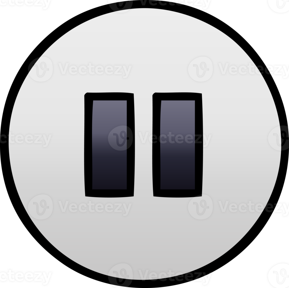 gradient shaded cartoon of a pause button png