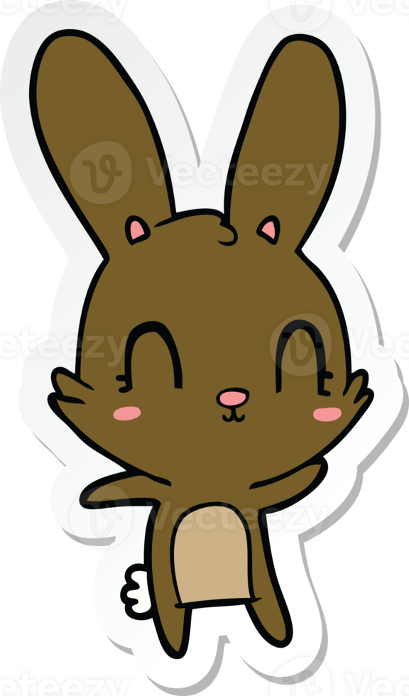 sticker of a cute cartoon rabbit png