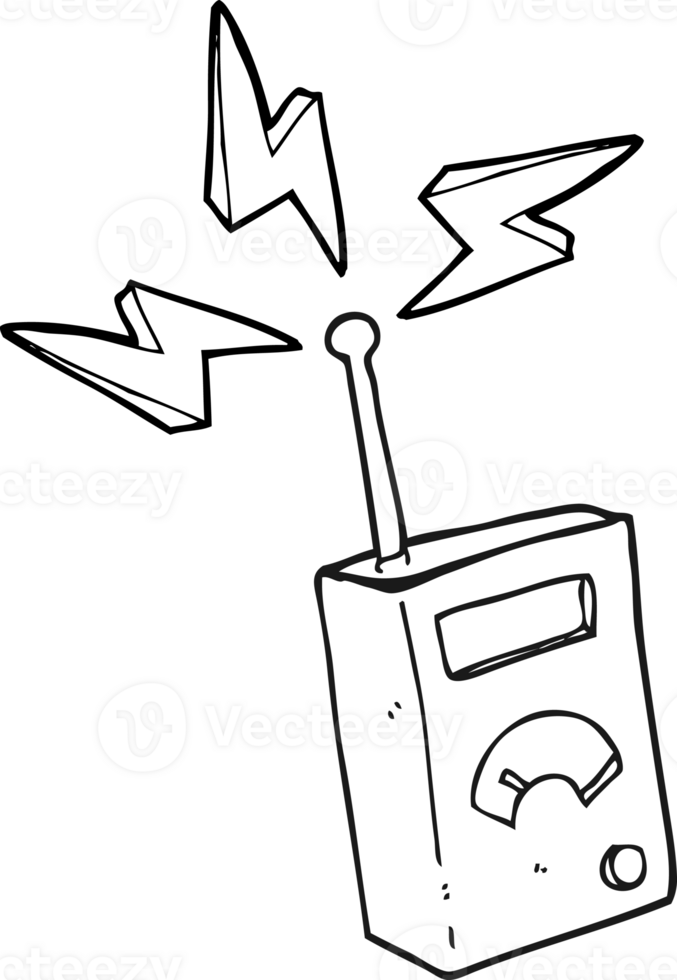 drawn black and white cartoon scientific device png