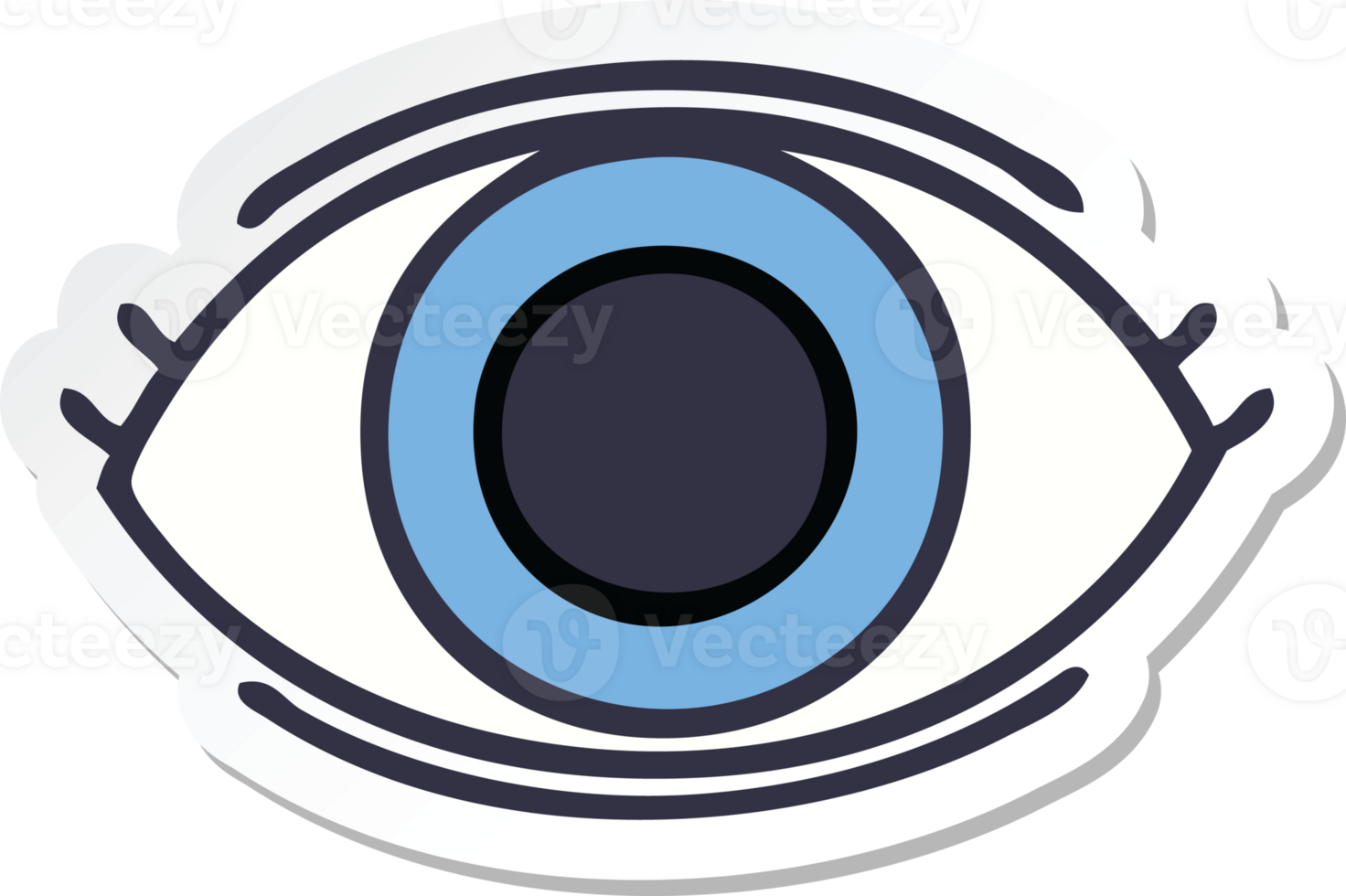 sticker of a cute cartoon eye png