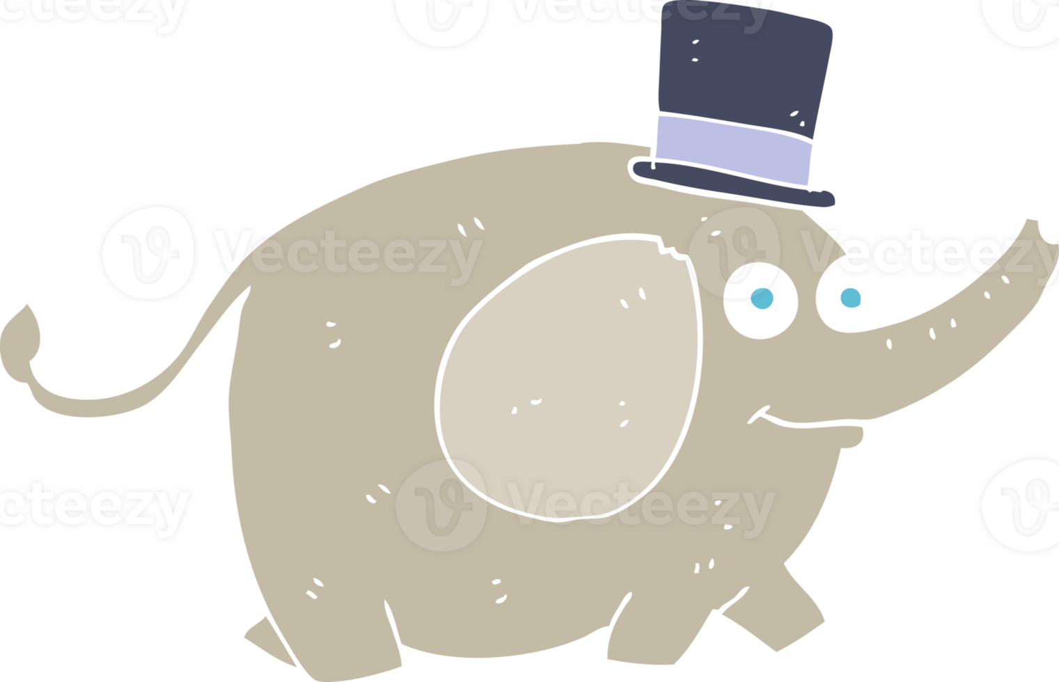 flat color illustration of elephant png