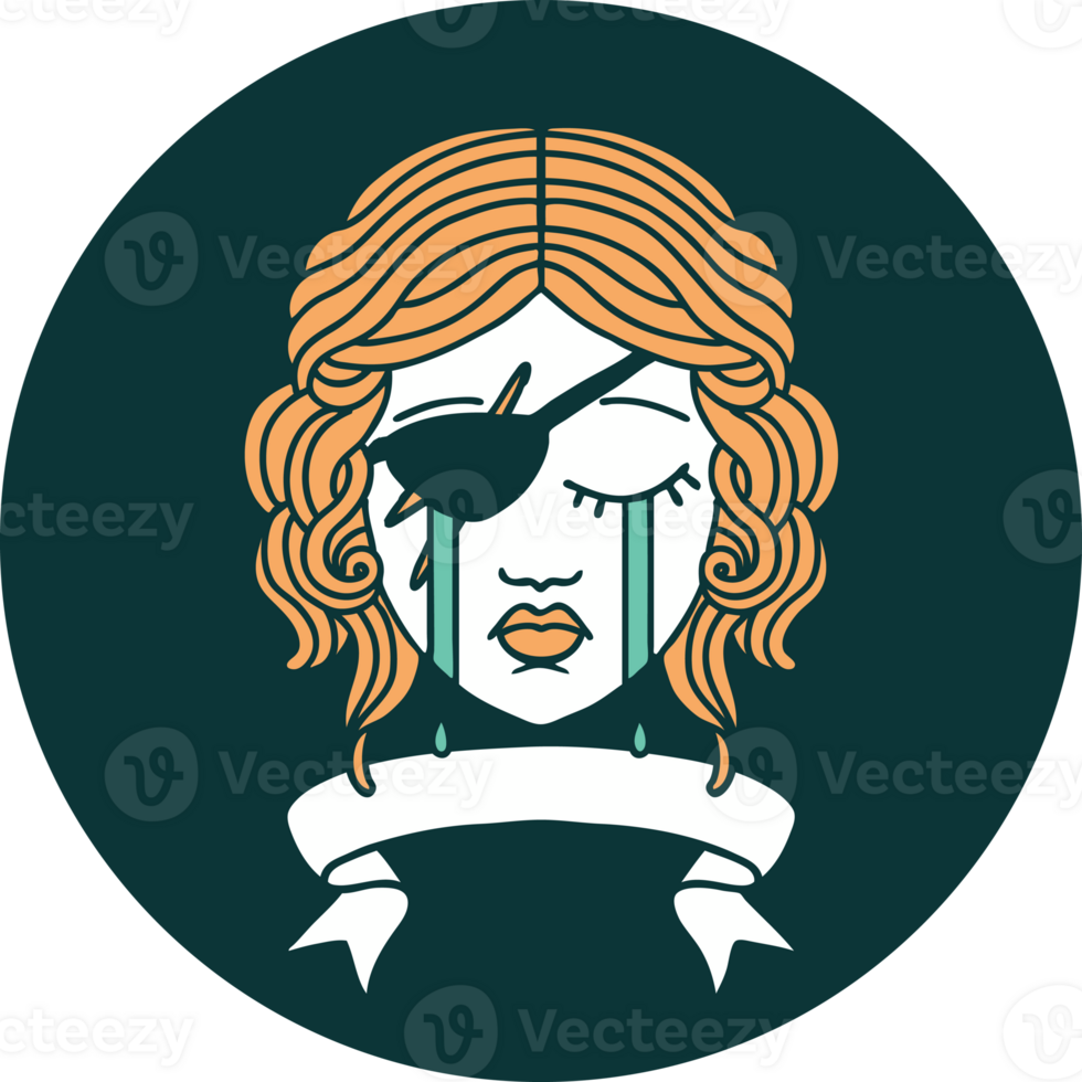 icon of crying human rogue with banner png