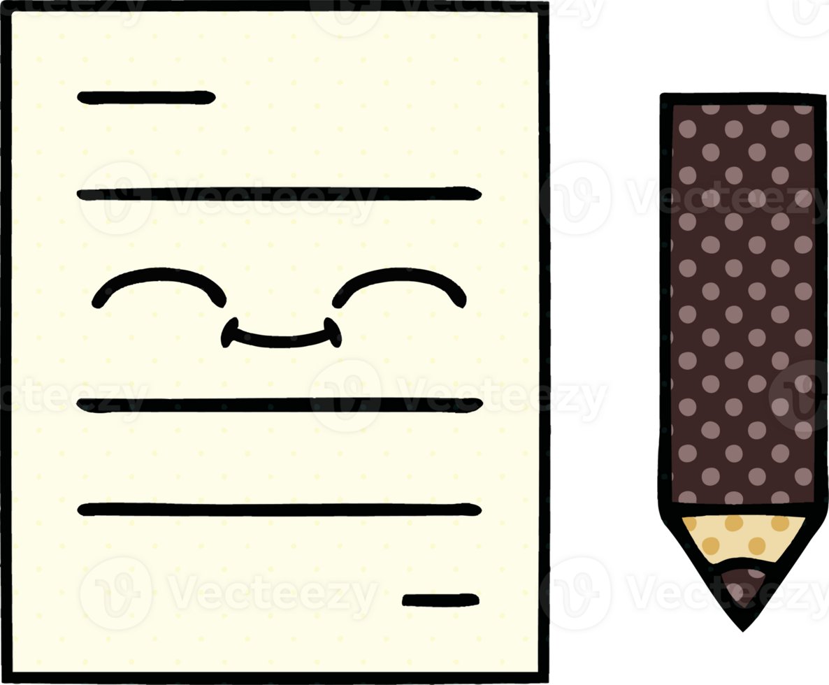 comic book style cartoon of a test paper png