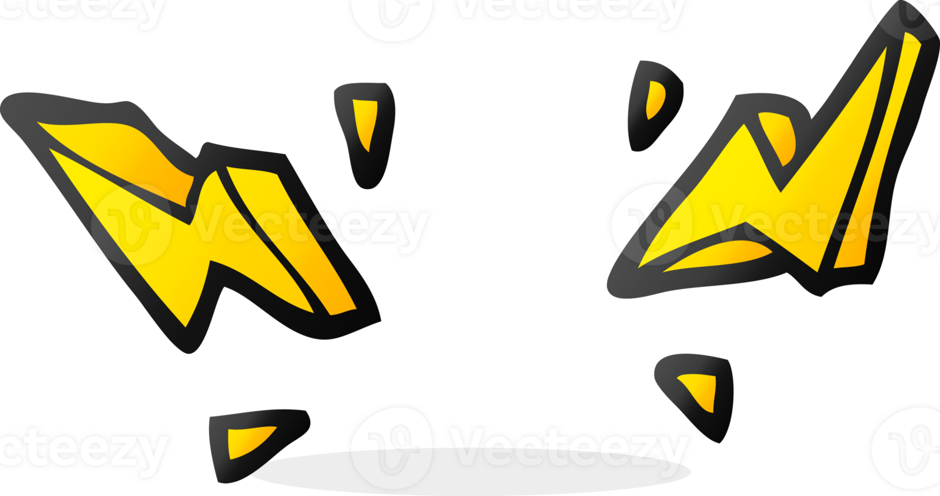 drawn cartoon decorative doodle lightning bolts png