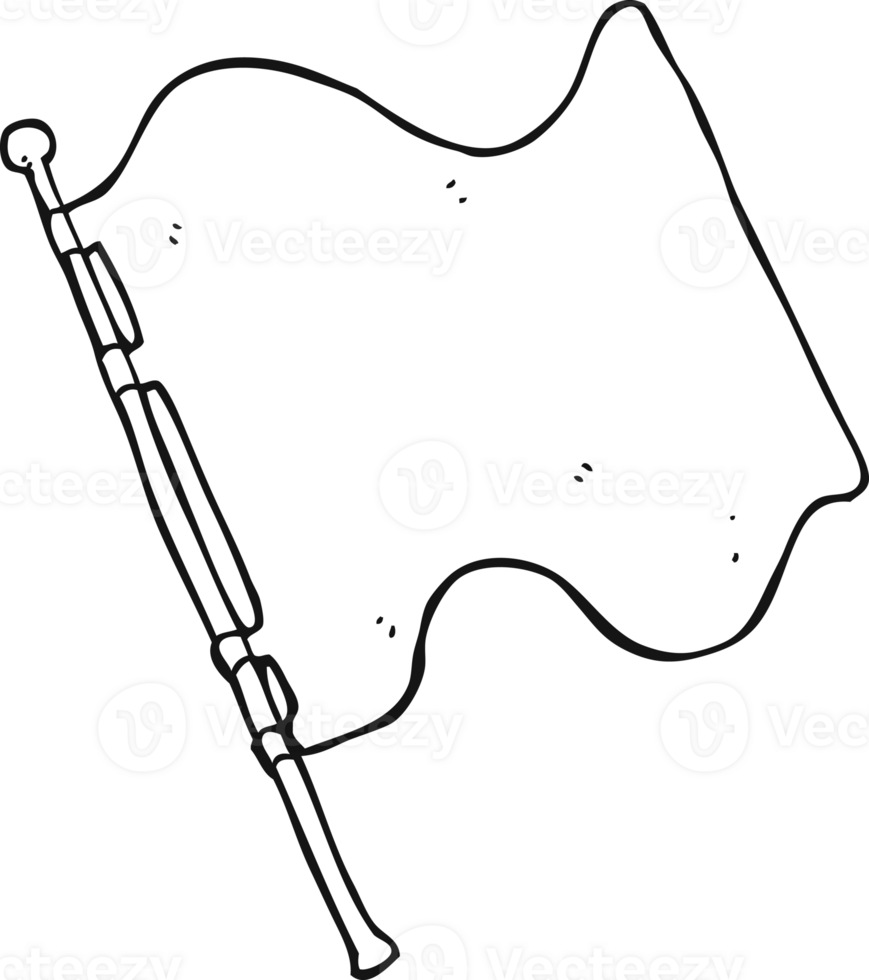 drawn black and white cartoon white flag png