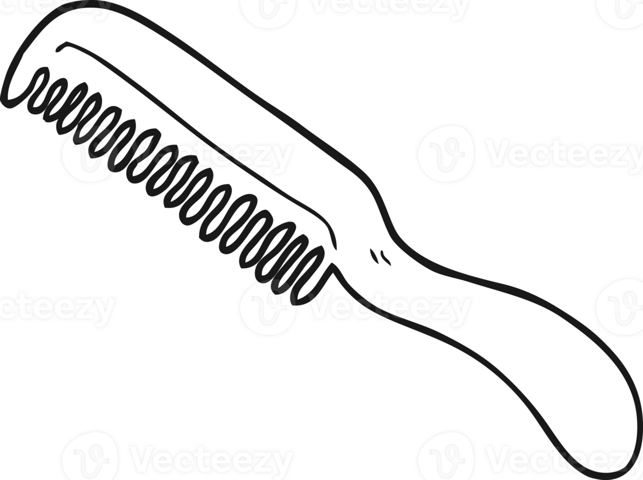drawn black and white cartoon comb png