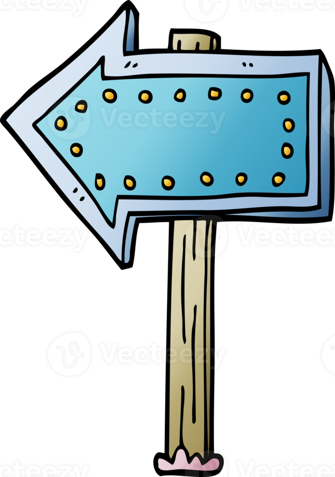 cartoon doodle light up arrow png
