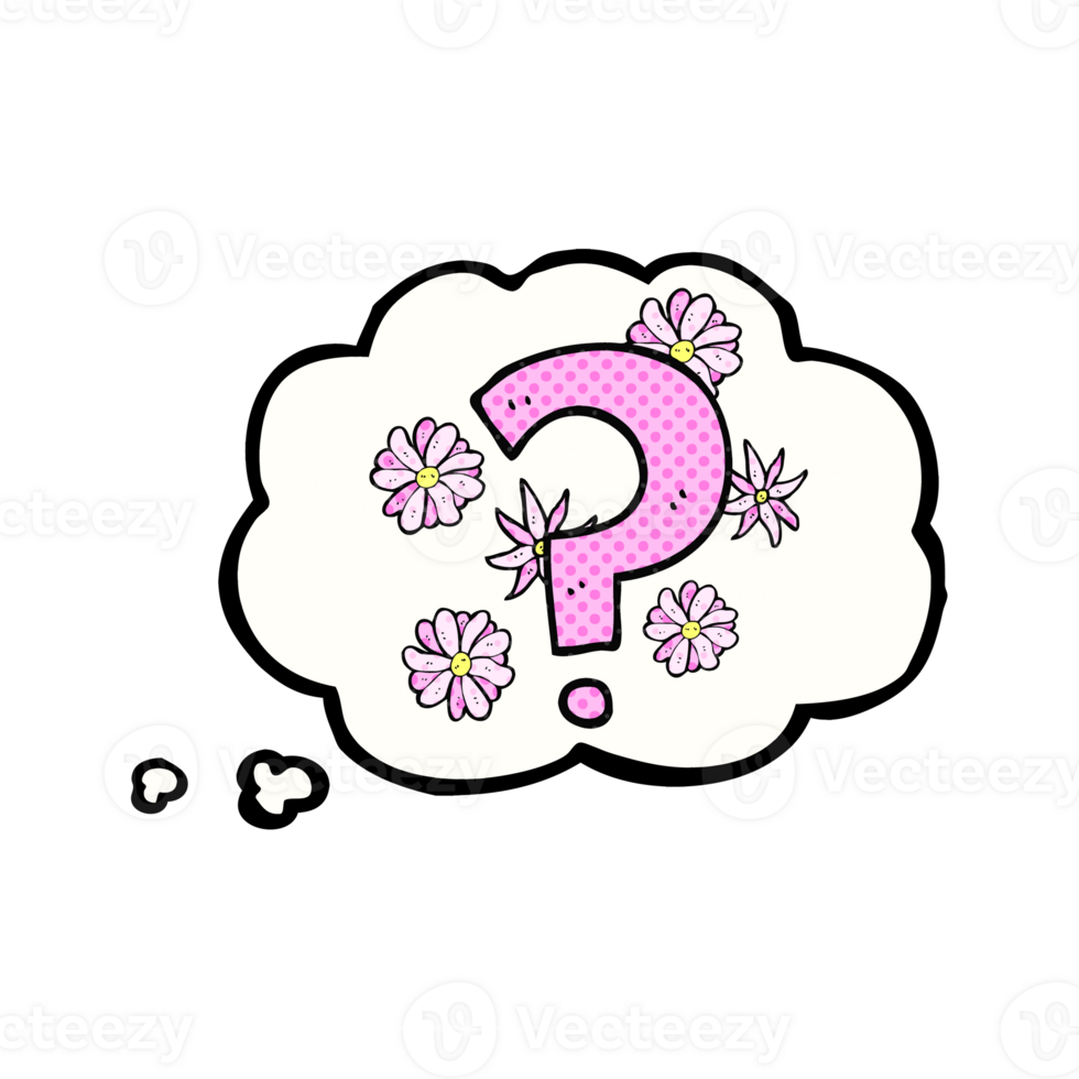 drawn thought bubble cartoon question mark png