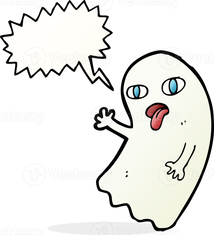 funny cartoon ghost with speech bubble png