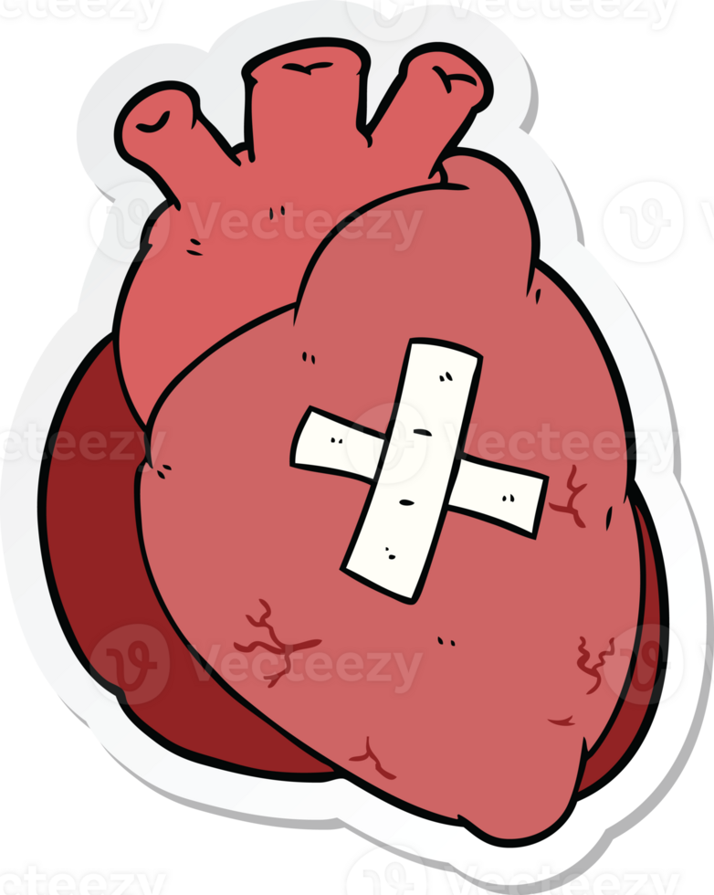 sticker of a cartoon heart png