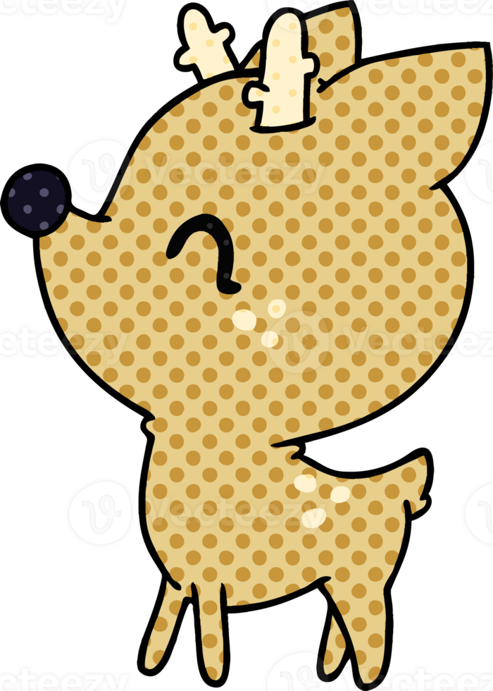 cartoon illustration of  kawaii cute deer png