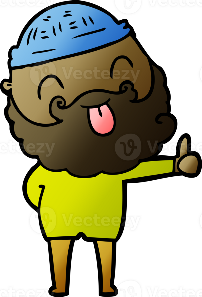 man with beard sticking out tongue png