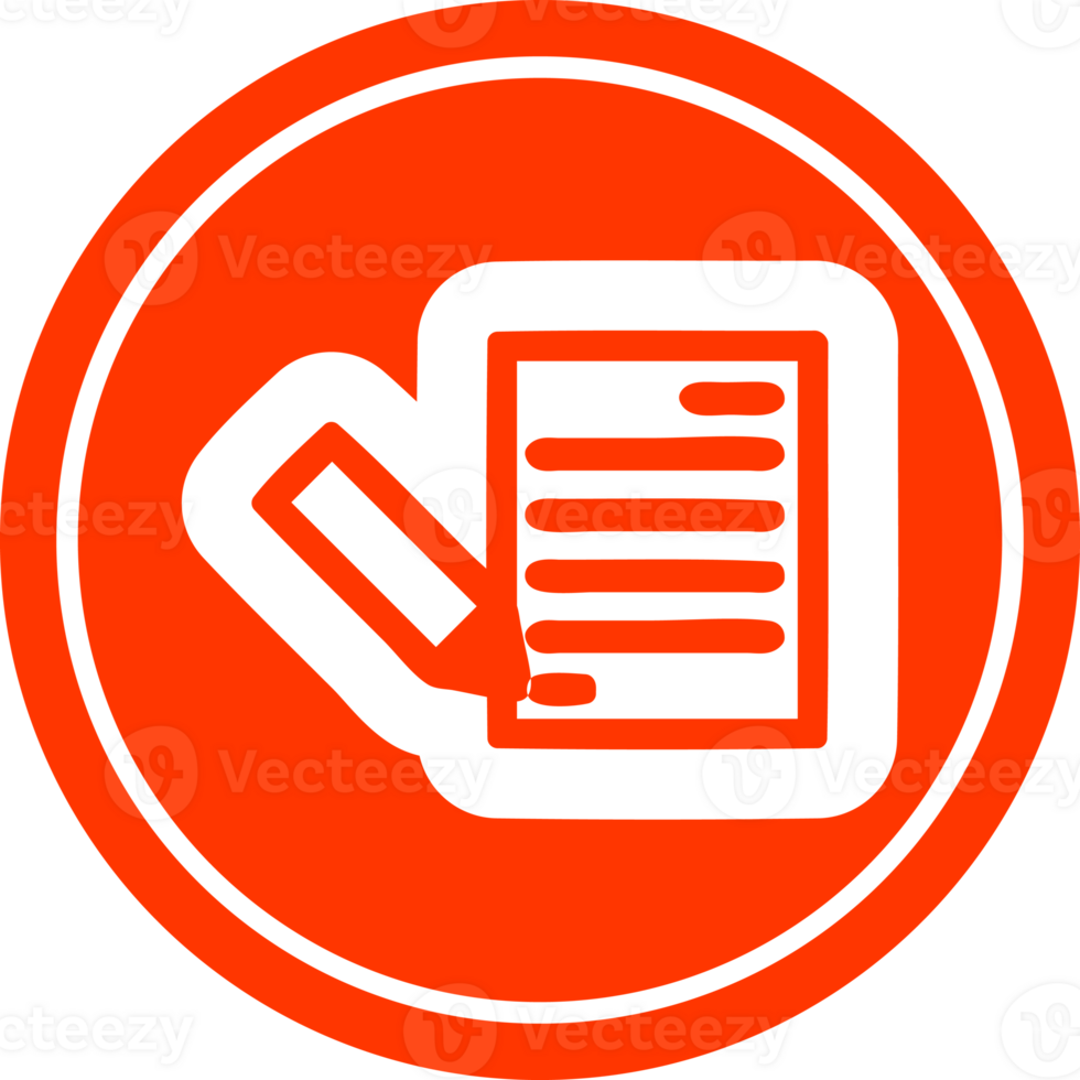 document and pencil circular icon symbol png